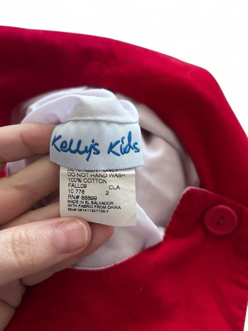 Kelly's Kids red 2T boys appliqué romper, 100% cotton, corduroy holiday jon jon